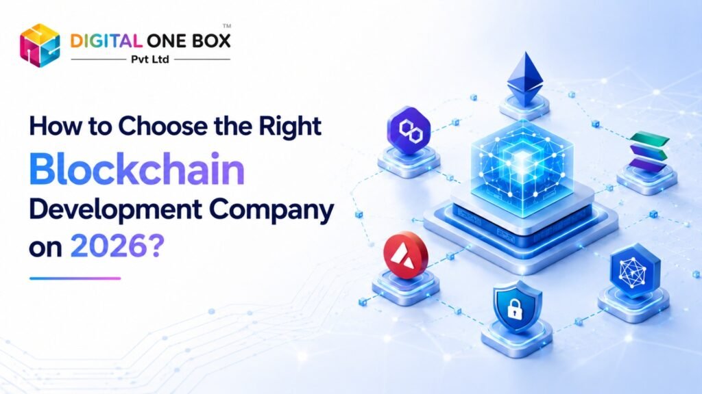 showing a futuristic blockchain development platform with 3D blockchain nodes, smart contract infrastructure, Ethereum, Polygon, Solana, and Avalanche-inspired elements.